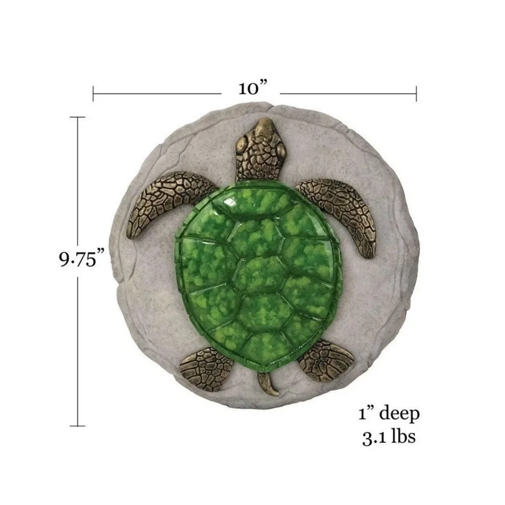 Spoontiques‎ Garden Turtle Stepping Stone Decorative Stone Green/Gold